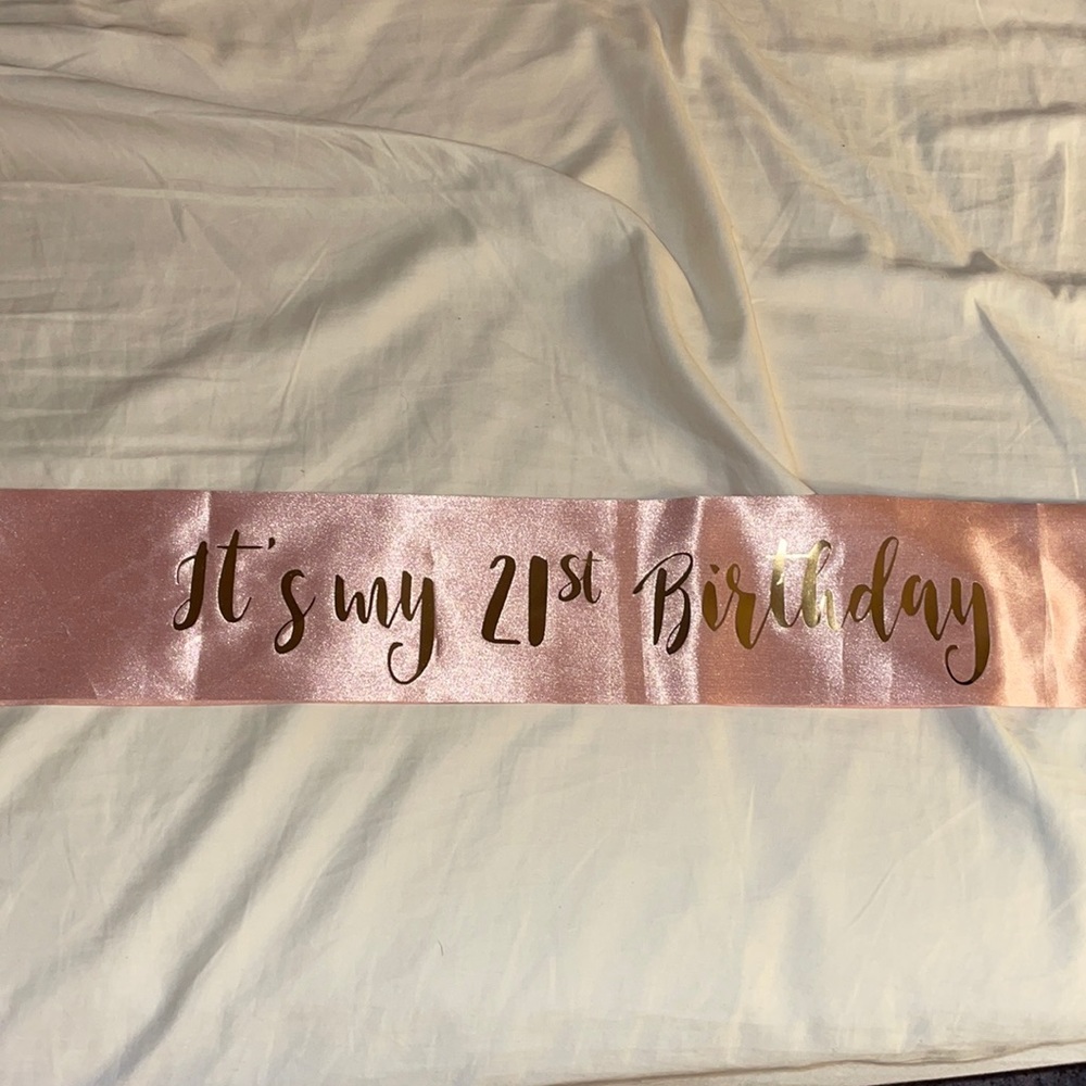 Pink 21st Birthday Sash